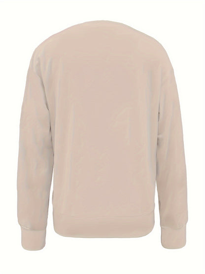 Women's Cute Christmas Gingerbread for Man Print Sweatshirt - Cozy Polyester, Machine Washable, Round Neck Pullover for All Seasons