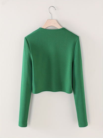 Simple Open Front Jacket, Elegant Long Sleeve Solid Work Outerwear, Women's Clothing