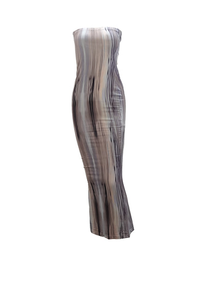 vlovelaw  Colorful Print Tube Dress, Sexy Strapless Dress For Spring & Summer, Women's Clothing