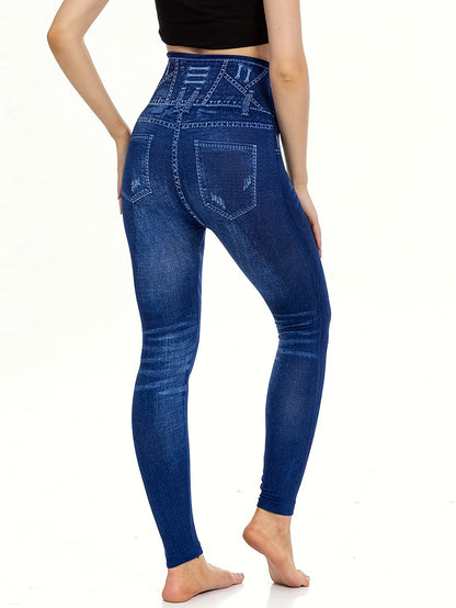 vlovelaw  Allover Print Skinny Leggings, Casual High Waist  Stretchy Leggings, Women's Clothing