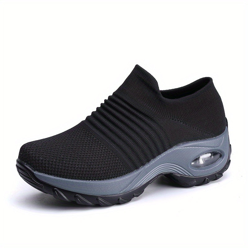 vlovelaw  Women's Air Cushion Sole Sock Sneakers, Lightweight Knit Slip On Shoes, Breathable Running Shoes
