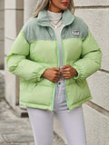 Winter & Fall Zip Up Parka, Long Sleeve Casual Outerwear, Women's Clothing