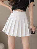 vlovelaw  Kpop High Waist Pleated Skirts, Preppy Elegant Bodycon A Line Mini Skirts, Women's Clothing