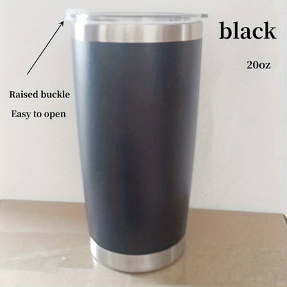 1pc Insulated Stainless Steel Vacuum Cup - 20oz Double-Layer Leakproof Flask with Lid for Hot and Cold Drinks - Perfect for Outdoor Enthusiasts, Commuters, and Students - Retains Temperature for Hours with Sweat-Free Design