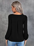 vlovelaw  Women's Blouse Solid Classic Casual Gathered Casual Loose Long Sleeve Blouse