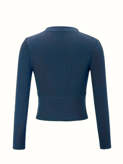Autumn and winter women's fashionable long-sleeved deep V-neck sexy slim-fit solid color casual T-shirt tops