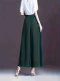 vlovelaw  High Waist Wide Leg Pants, Elegant Solid Pants For Spring & Fall, Women's Clothing