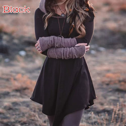 Color Block Zipper  Hoodie, Casual Long Sleeve Drawstring Hoodies Sweatshirt, Women's Clothing