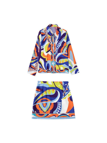 Women's Blouses Shirts ZATRHMBM  Printed Woman Shirts Vintage Long Sleeve Top Button Turn-down Collar Oversized Shirt Elegant Chic Ladies Blouse J230621