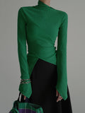 vlovelaw  Elegant Long Sleeve Basic  T-Shirts, Solid Casual  T-Shirts For Spring & Fall, Women's Clothing