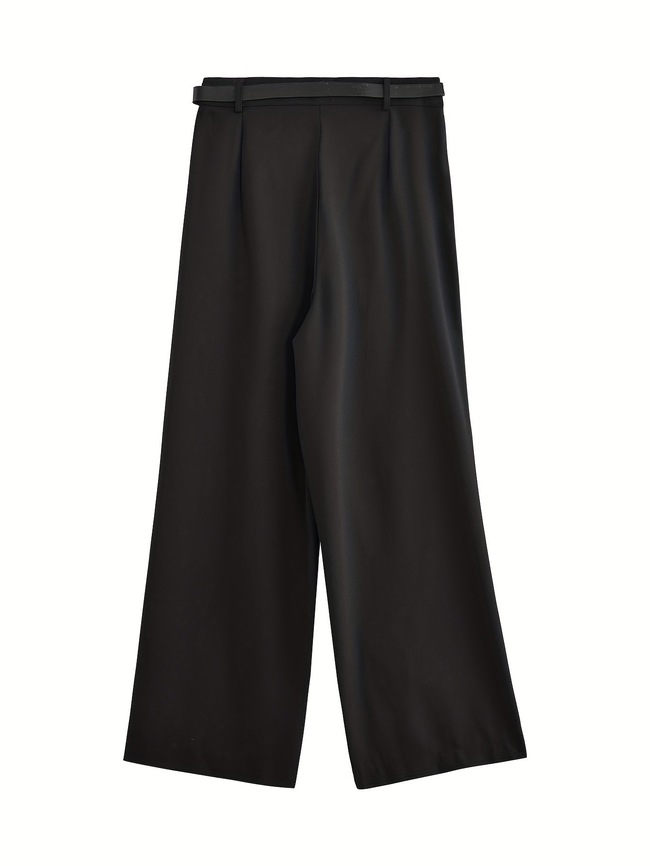 vlovelaw  Solid Pleated Wide Leg Tailored Pants, Casual High Waist Pants, Women's Clothing