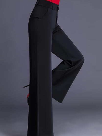 vlovelaw  Solid Color Wide Leg Pants, Casual High Waist Loose Pants, Women's Clothing