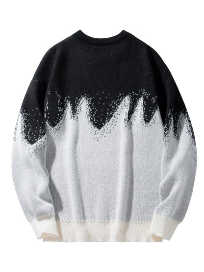 vlovelaw New Trendy And Loose Couple's Wear For Spring And Autumn, Round Neck Contrast Color Knitted Pullover Men's Top, Can Be Worn Indoors And Outdoors, And Is Also A Good Choice As A Gift