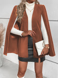 vlovelaw  Solid Cape Blazer, Elegant Open Front Split Sleeve Outerwear, Women's Clothing