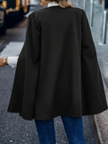 Open Front Cape Coat, Casual Solid Split Sleeve Outerwear, Women's Clothing