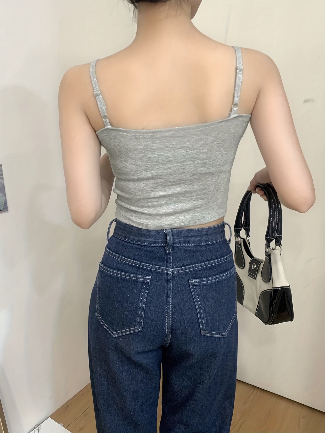 vlovelaw  Ruched Crop Cami Top, Casual Summer Sleeveless Top, Women's Clothing