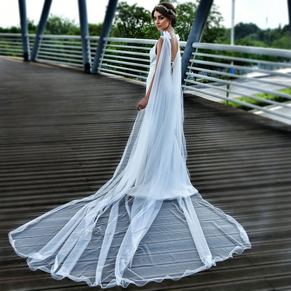 vlovelaw  Bride Wedding Dress Shawl Overlay With Suspended Skirt Shoulder Flower Shawl Performance Wedding Gown Accessories