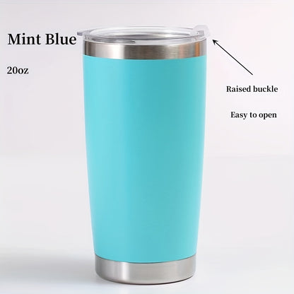 1pc Insulated Stainless Steel Vacuum Cup - 20oz Double-Layer Leakproof Flask with Lid for Hot and Cold Drinks - Perfect for Outdoor Enthusiasts, Commuters, and Students - Retains Temperature for Hours with Sweat-Free Design