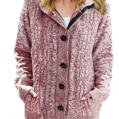 vlovelaw  Women's Sweater Long Sleeve Button-up Hooded Cardigans