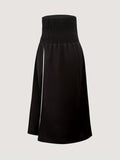 Solid Split Hem Shirred Skirt, Casual Skirt For Spring & Summer, Women's Clothing