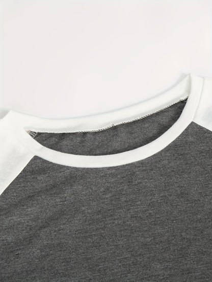 Chic Comfort Crew Neck Long Sleeve T-shirt for Women - Easy-Care, Breathable Fabric, Perfect for Spring & Fall