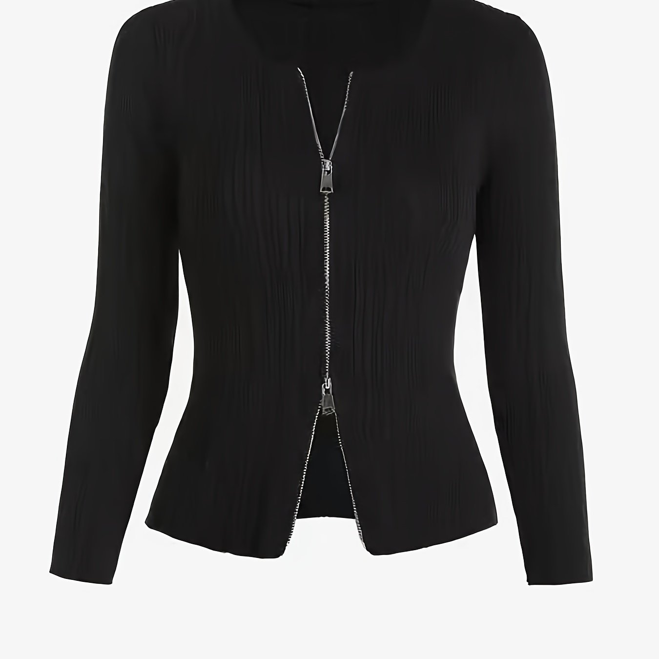 vlovelaw  V-neck Laple Zip Cardigans, Casual Slim Long Sleeve Fall Winter Knit Cardigan, Women's Clothing