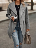 vlovelaw  Slanted Zipper Fall & Winter Jacket, Casual Solid Long Sleeve Outerwear, Women's Clothing