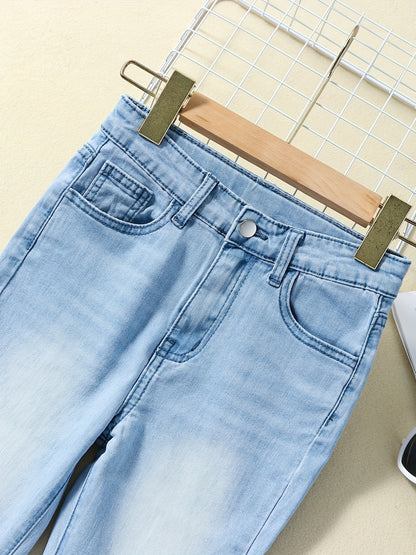 Girls Stylish Flare Leg Stretch Casual Denim Jeans For Kids Teen Girls Fits For All Seasons
