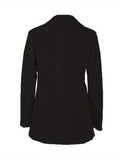 Lapel Neck Single Button Blazer, Casual Long Sleeve Blazer For Office & Work, Women's Clothing