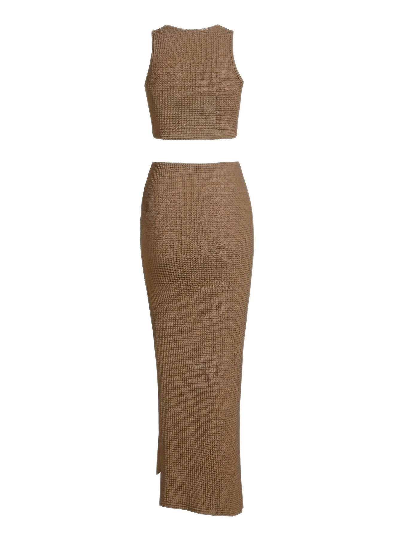 vlovelaw  Sexy Solid Slim Skirt Set, Crop Tank Top & Bodycon Skirt Outfits, Women's Clothing