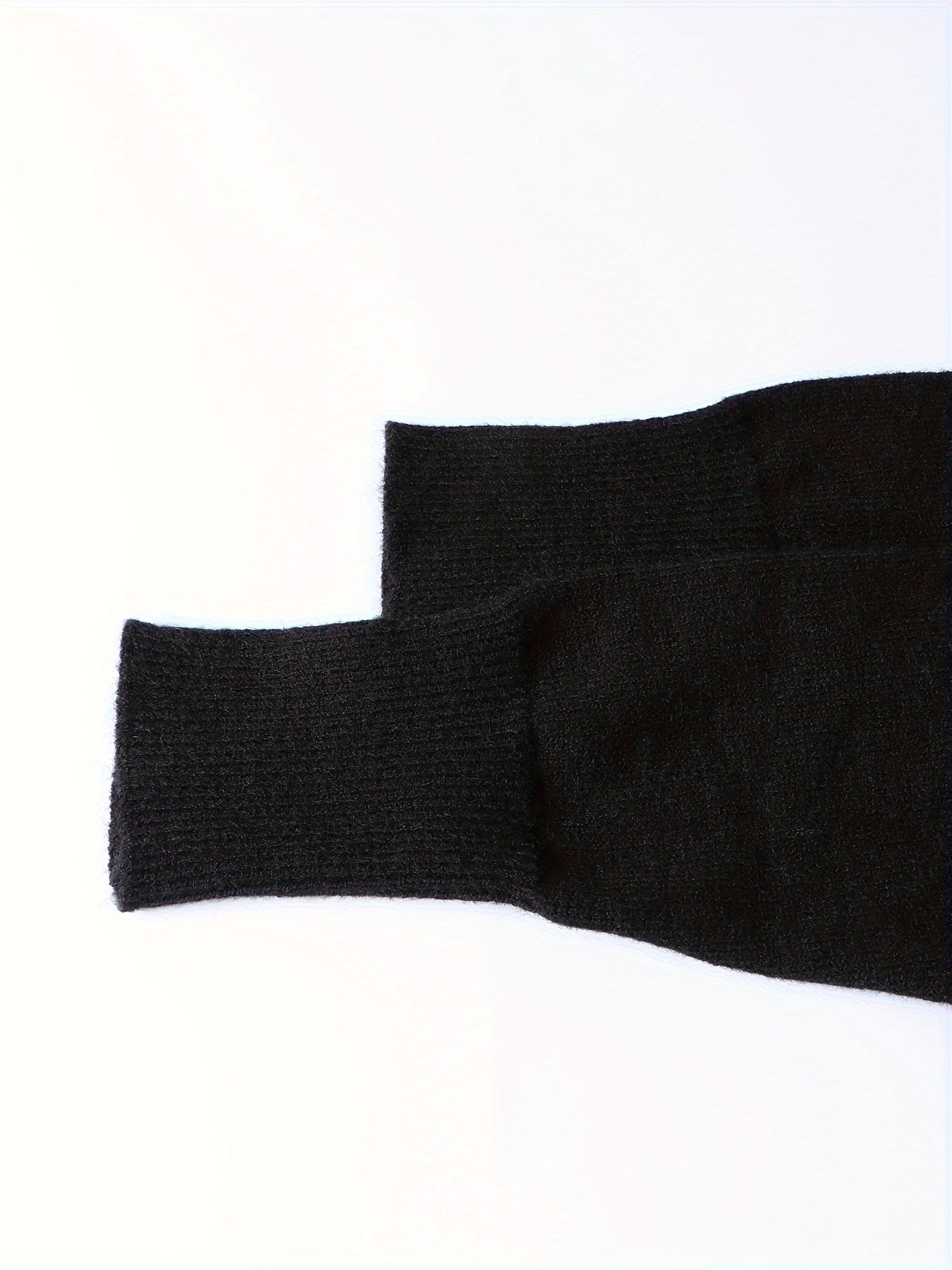 vlovelaw  Cut Out Solid Knit Sweater, Casual High Neck Long Sleeve Sweater, Women's Clothing