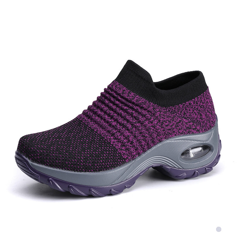 vlovelaw  Women's Air Cushion Sole Sock Sneakers, Lightweight Knit Slip On Shoes, Breathable Running Shoes