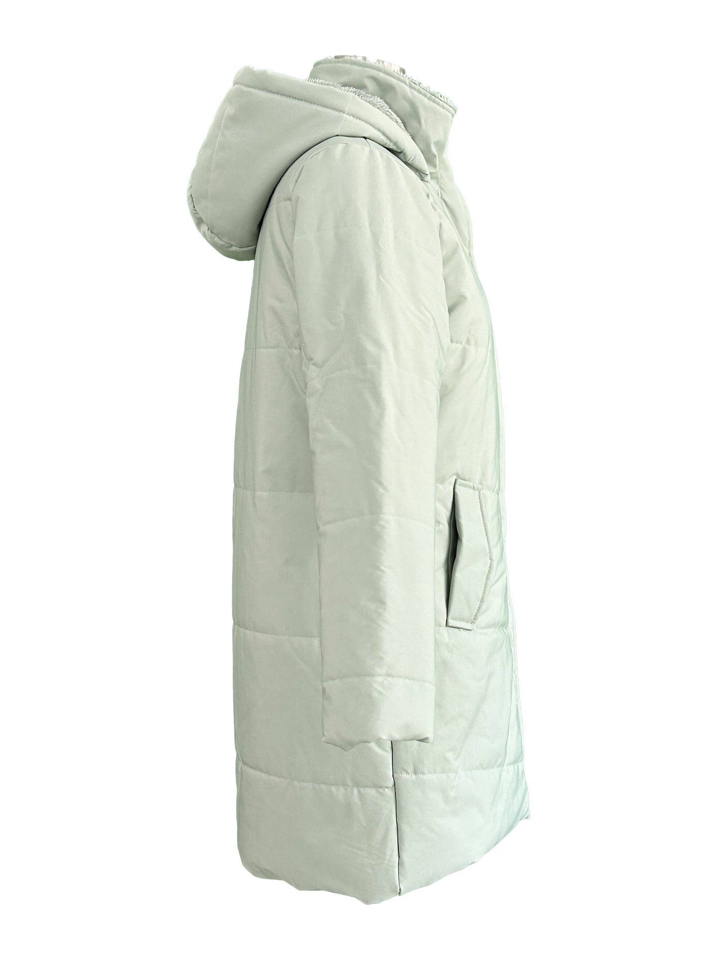 vlovelaw  Zip Up Warm Hooded Coat, Casual Long Sleeve Solid Winter Outerwear, Women's Clothing