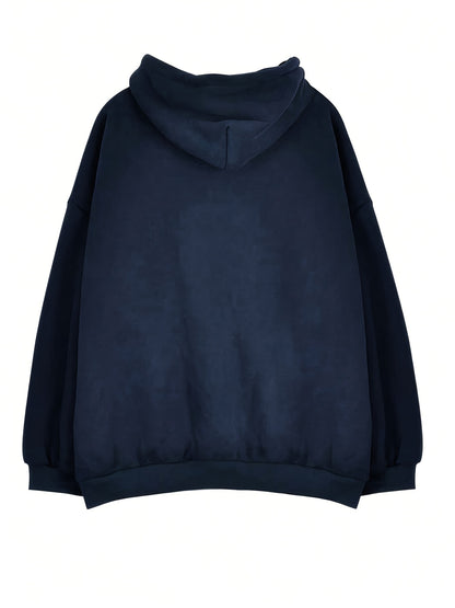 vlovelaw  Letter Print Drawstring Hoodie, Casual Long Sleeve Kangaroo Pocket Hoodie Sweatshirt, Women's Clothing