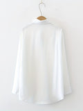 vlovelaw  Solid Button Front Shirt, Elegant Turn Down Collar Long Sleeve Shirt, Women's Clothing