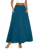 vlovelaw Pleated Long Skirt, Loose Casual Skirt For Spring & Summer, Women's Clothing