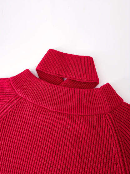 vlovelaw  Cut Out Solid Knit Sweater, Casual Criss Cross Long Sleeve Sweater, Women's Clothing