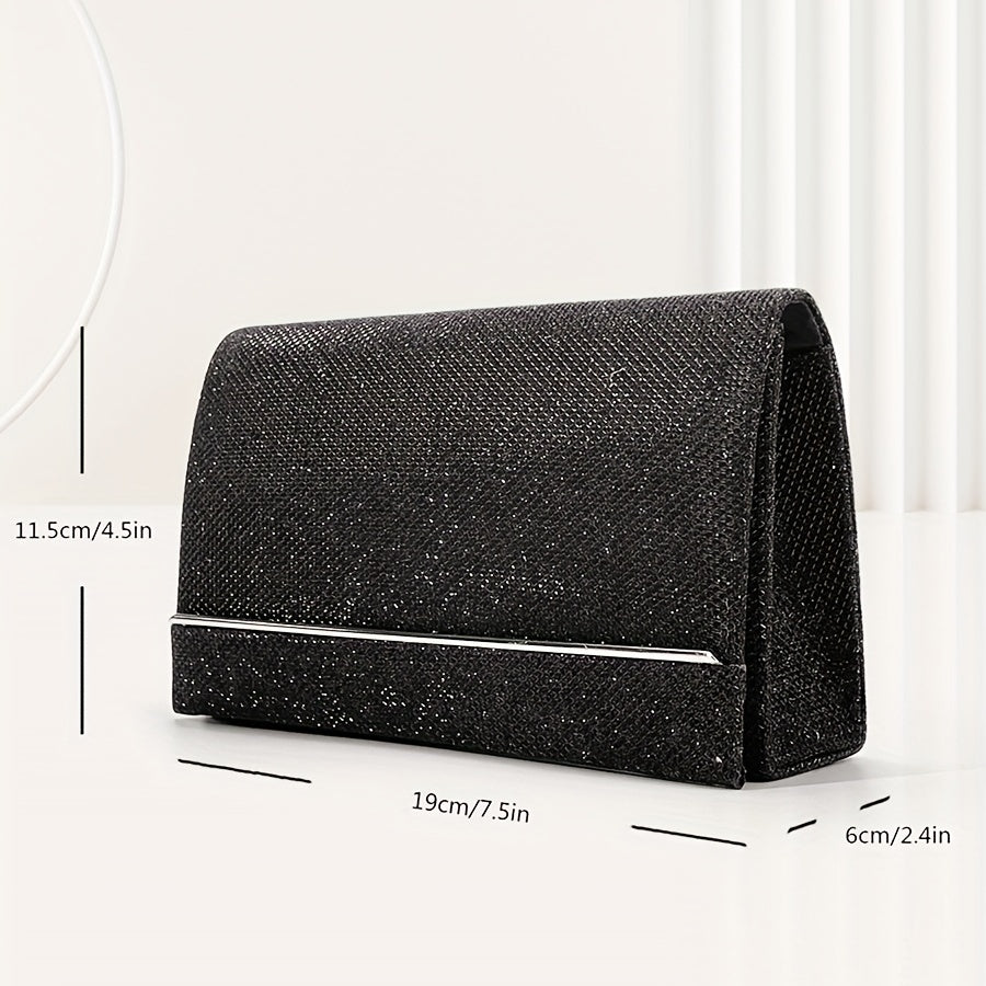 vlovelaw  Clutch Bag Evening Party Bag, Glitter Small Purse With Detachable Chain Strap, Any Prom Clutch Wallet !