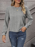 vlovelaw Solid Crew Neck Pullover Sweater, Casual Long Sleeve Sweater For Spring & Fall, Women's Clothing