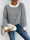 vlovelaw  vlovelaw  Long Sleeve Sweater, Crew Neck Casual Sweater For Fall & Winter, Women's Clothing