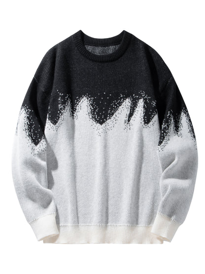 vlovelaw New Trendy And Loose Couple's Wear For Spring And Autumn, Round Neck Contrast Color Knitted Pullover Men's Top, Can Be Worn Indoors And Outdoors, And Is Also A Good Choice As A Gift
