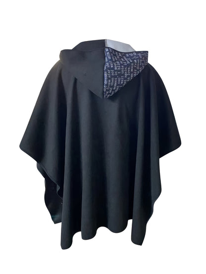 vlovelaw Men's Letter Print Trendy Hooded  Pullover Cape, Loose Fit Halloween Tops