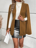 vlovelaw  Solid Cape Blazer, Elegant Open Front Split Sleeve Outerwear, Women's Clothing