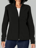 Thermal Stand Collar Jacket, Warm Solid Zipper Jacket, Casual Outerwear For Fall & Winter, Women's Clothing