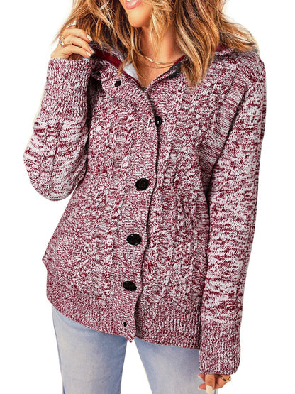 vlovelaw  Women's Sweater Long Sleeve Button-up Hooded Cardigans