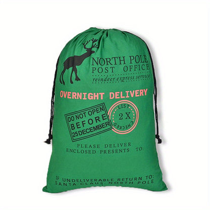 1/2/3pcs Large Personalized Santa Sack, Christmas Gift Bags, Big Santa Cotton Bags, Bulk Christmas Sacks For Presents With Drawstring Size, 19.3 X 27.2 Inch