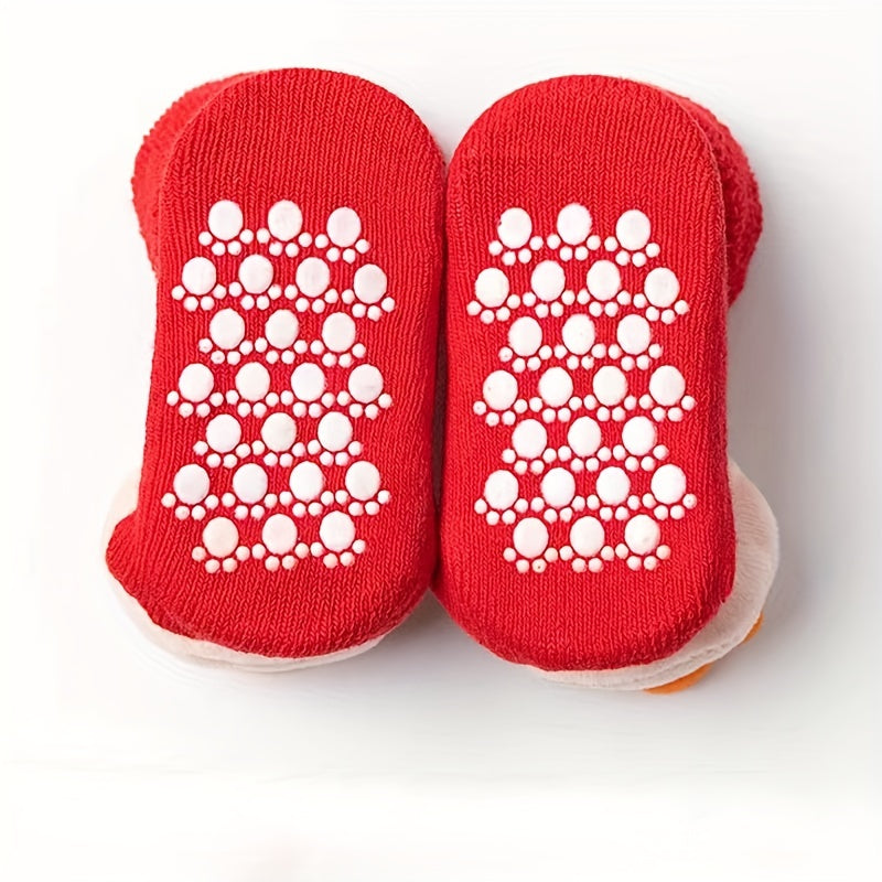 1 Pair Of Baby Autumn And Winter Floor Socks, Newborn Plush Socks, Christmas Socks, Baby Anti-slip Floor Socks, Male And Female Baby Warm Floor Socks, New Cartoon Socks