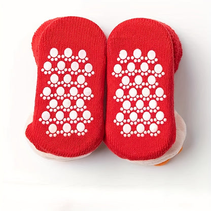 1 Pair Of Baby Autumn And Winter Floor Socks, Newborn Plush Socks, Christmas Socks, Baby Anti-slip Floor Socks, Male And Female Baby Warm Floor Socks, New Cartoon Socks