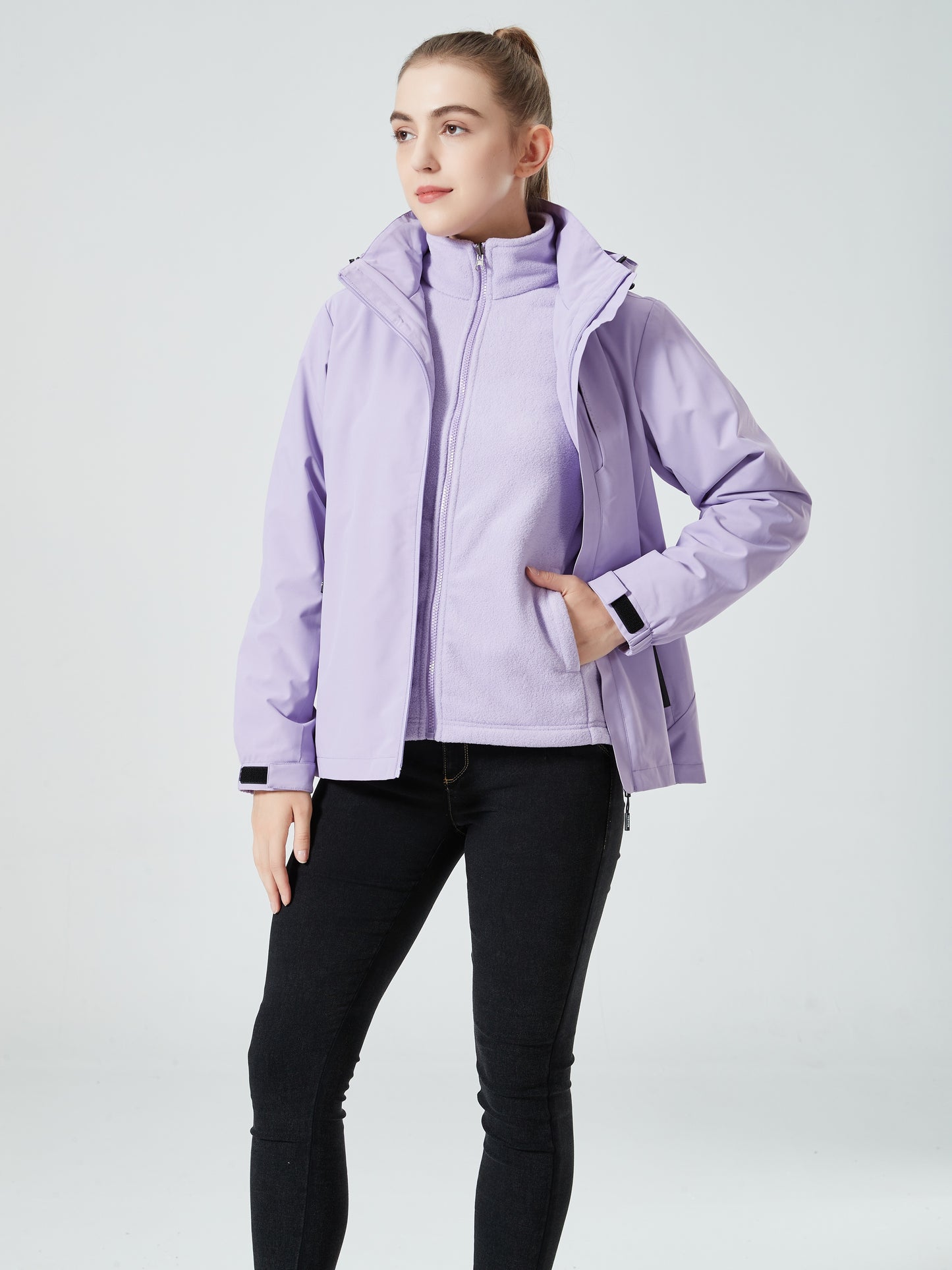 vlovelaw  Women's 3-in-1 Outdoor Jacket - Thermal, Waterproof Hardshell with Inner Fleece for Ultimate Comfort and Protection