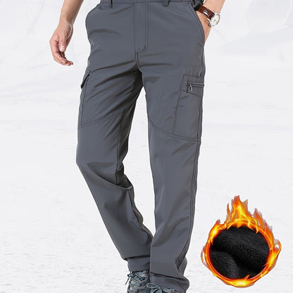 Men's Solid Color Summer Outdoor Thin Breathable Casual Trousers With Multi-pocket Design